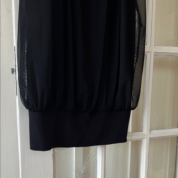 Calvin Klein Black Mini Dress, body con with sheer bubble - Picture 5 of 12